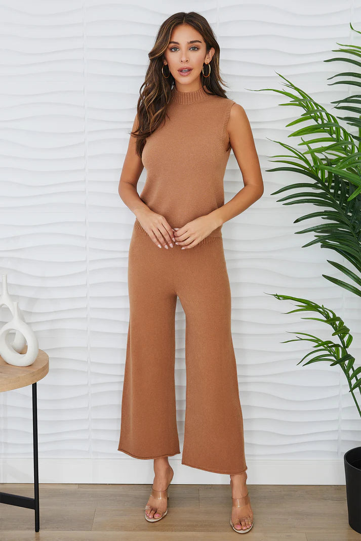Crop Knit Flare Cozy Pant