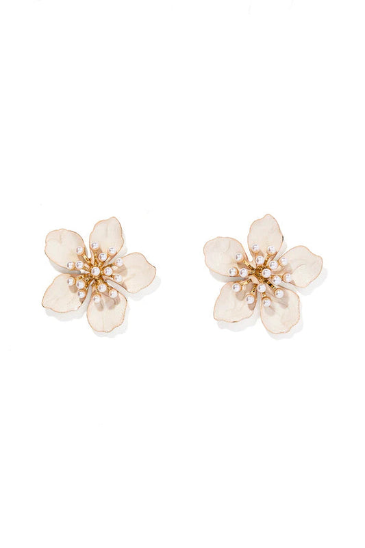 Monroe Statement Earrings- White