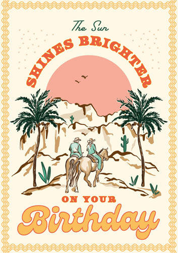 Desert Sunset Birthday Card