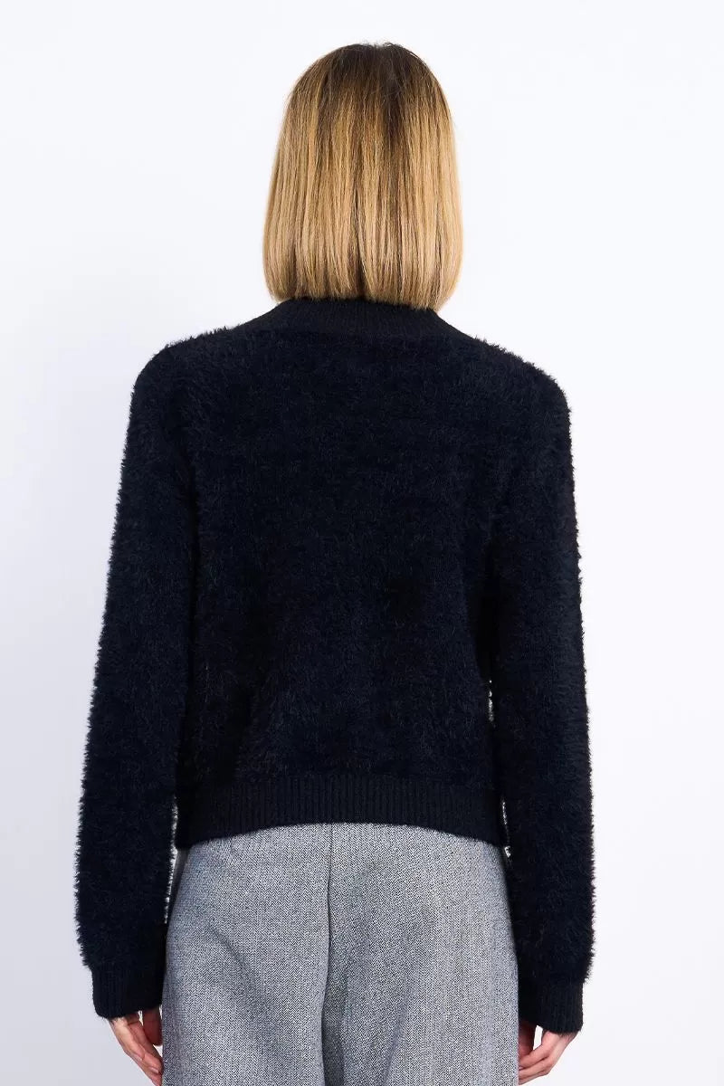Fluffy Black Knitted Sweater