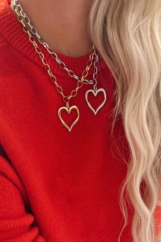 Large Open Heart Necklace