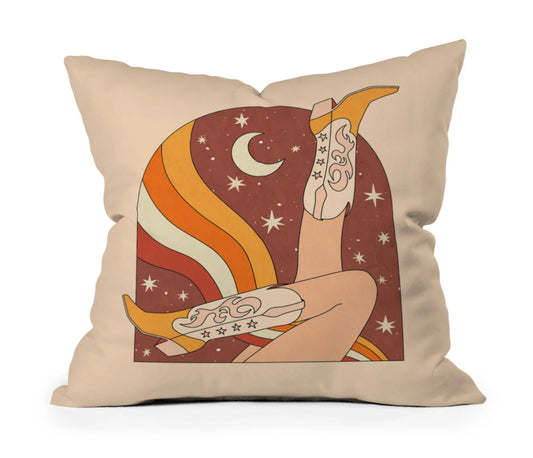 70's Western Outdoor Throw Pillow