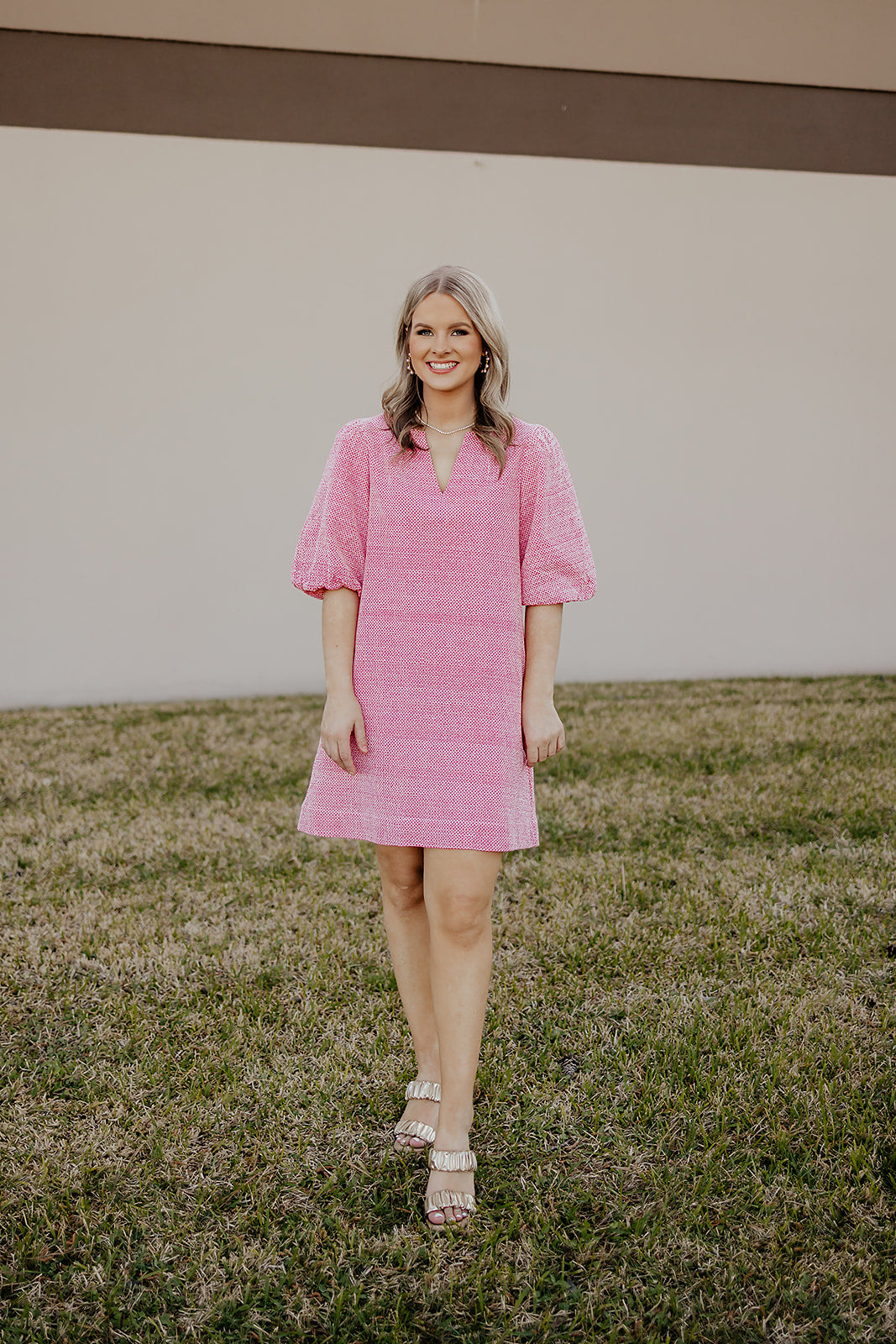 Pink Eyelet Bow Back Dress- Uncle Frank