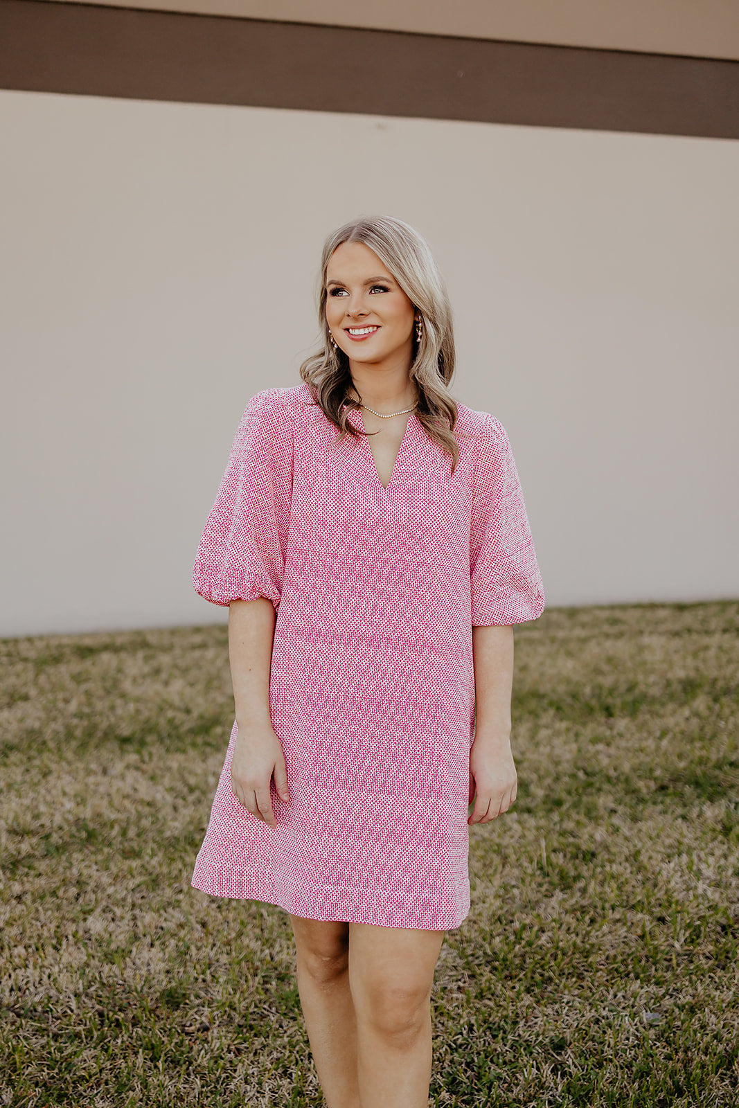 Pink Eyelet Bow Back Dress- Uncle Frank
