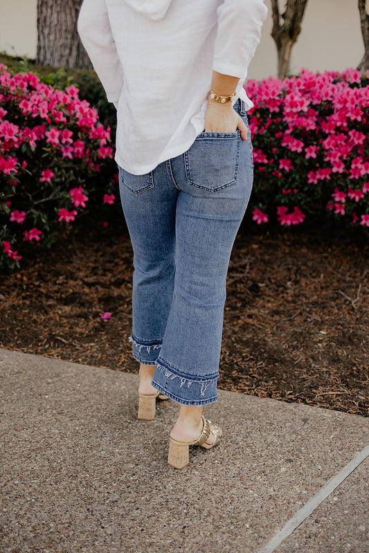 Hannah Crop Flair with Multi-Seam Detail by Liverpool