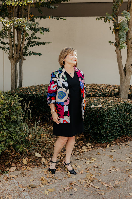 John Mark Embroidered Oversized Blazer