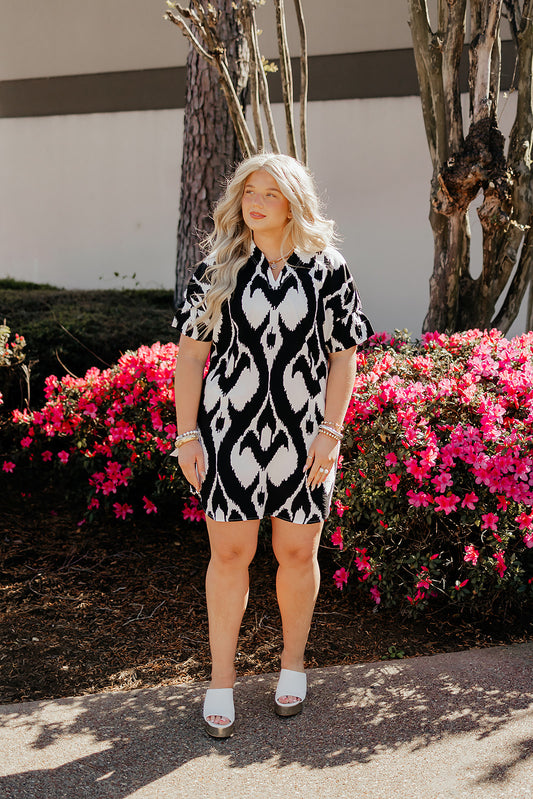 Boho Chic Black/White Dress