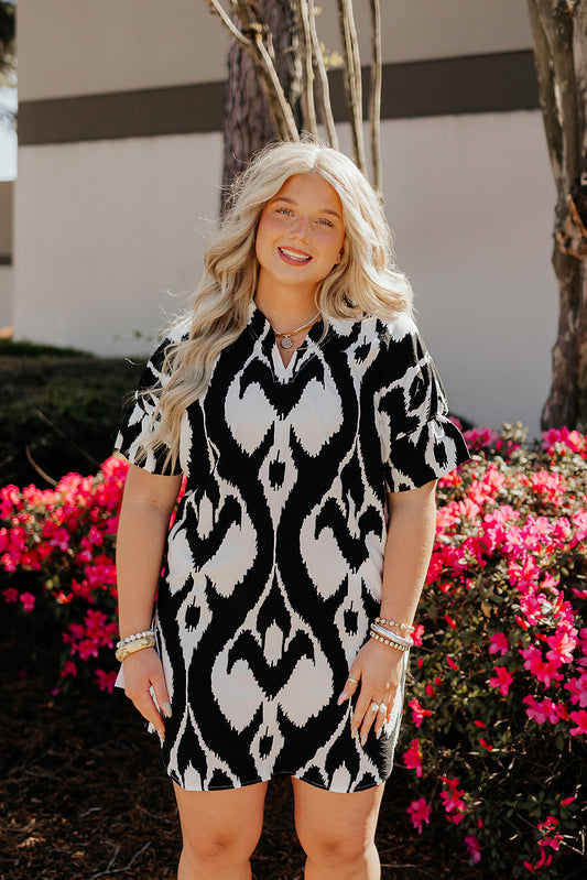 Boho Chic Black/White Dress