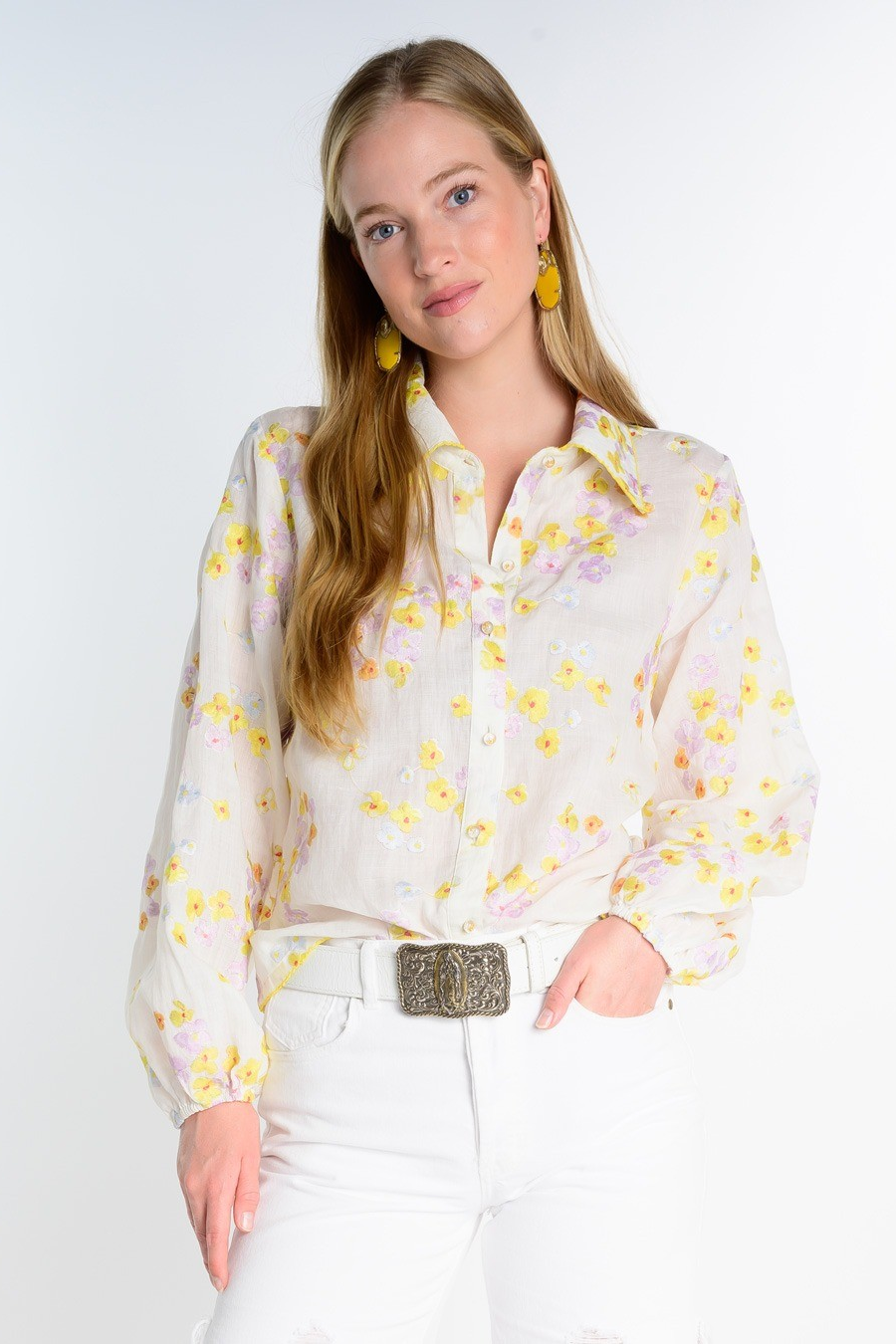 Embroidered Floral Shirt by Ivy Jane