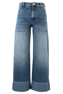 Meg HR Wide Leg Roll U by Kut