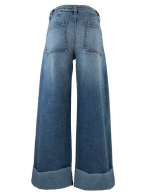 Meg HR Wide Leg Roll U by Kut