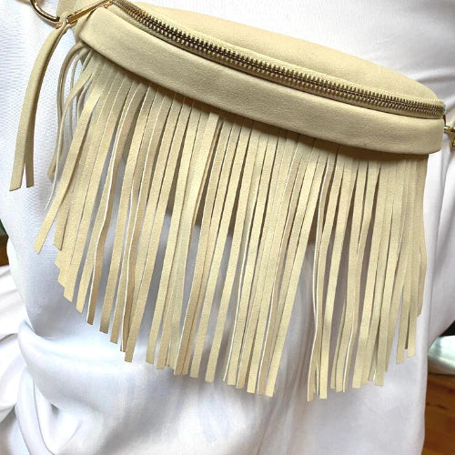 Removable Fringe Western Style Suede Bum Sling Hip Bag - Blue Jeans and  Bikinis Boutique