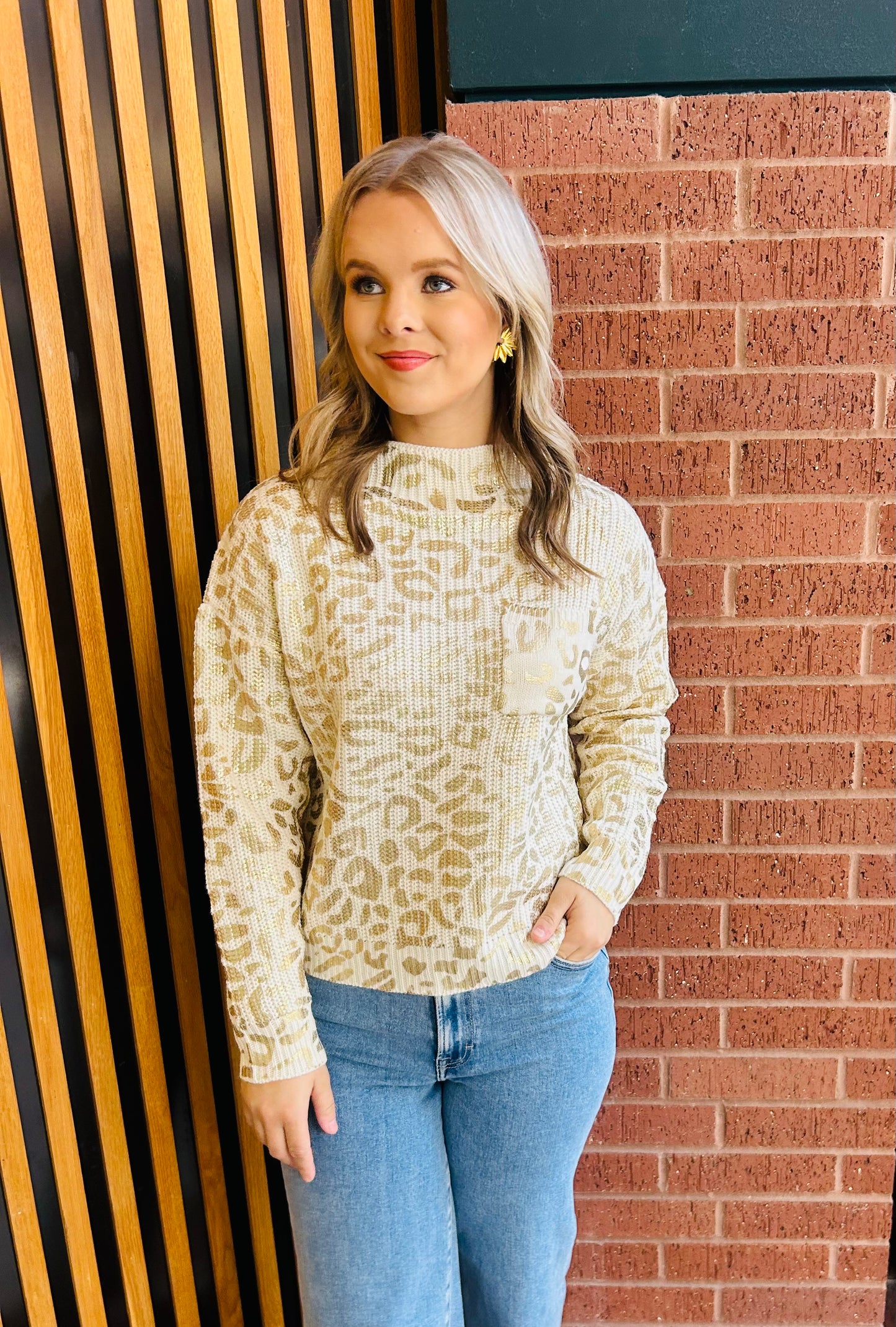 Metallic Leopard Sweater