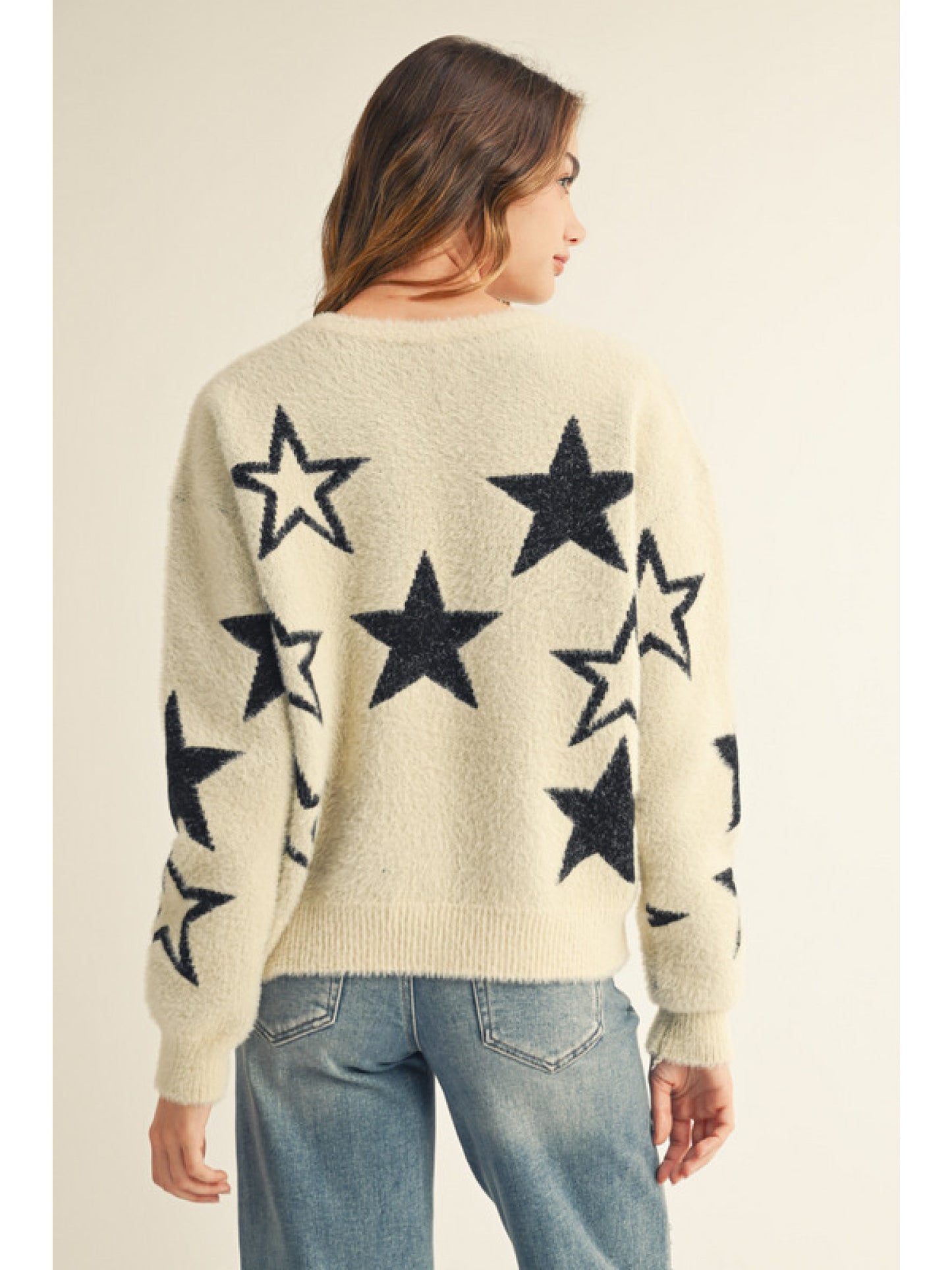 Cream Star Sweater