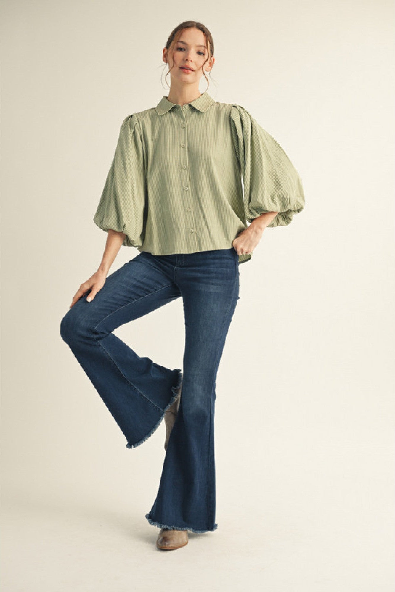 Mint Striped Top by Jodifl