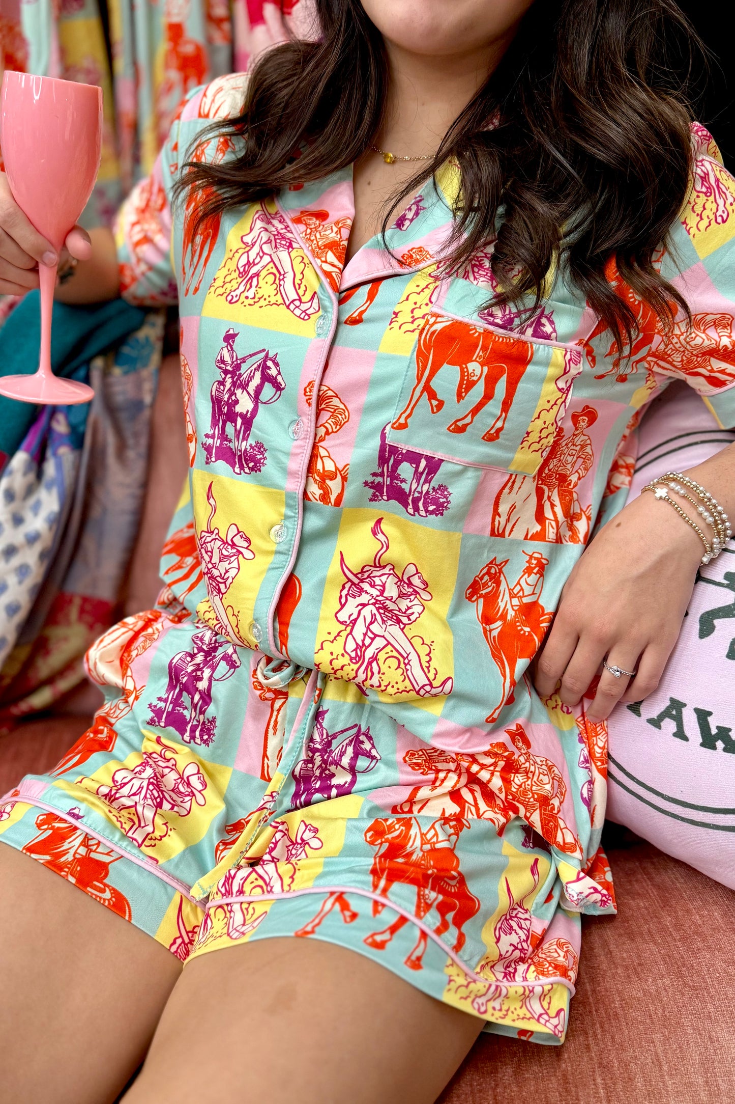 Howdy Hanny Pastel Cowboy Pajama Set