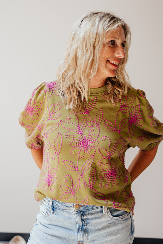 Floral Vines Top- Ivy Jane