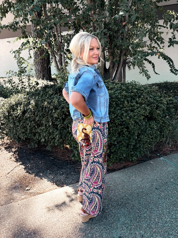 Tiger Patch Barrel Pant by Ivy Jane