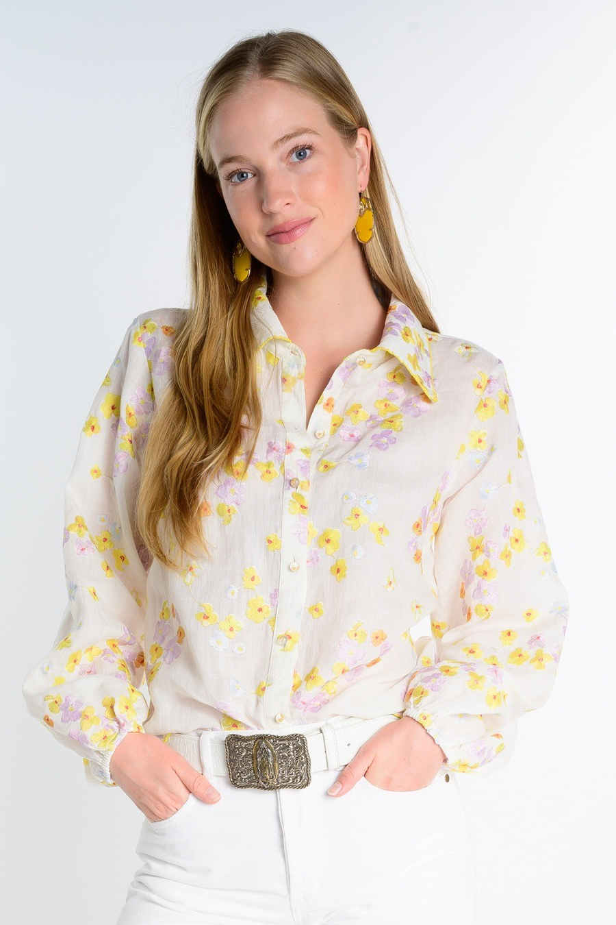 Embroidered Floral Shirt by Ivy Jane