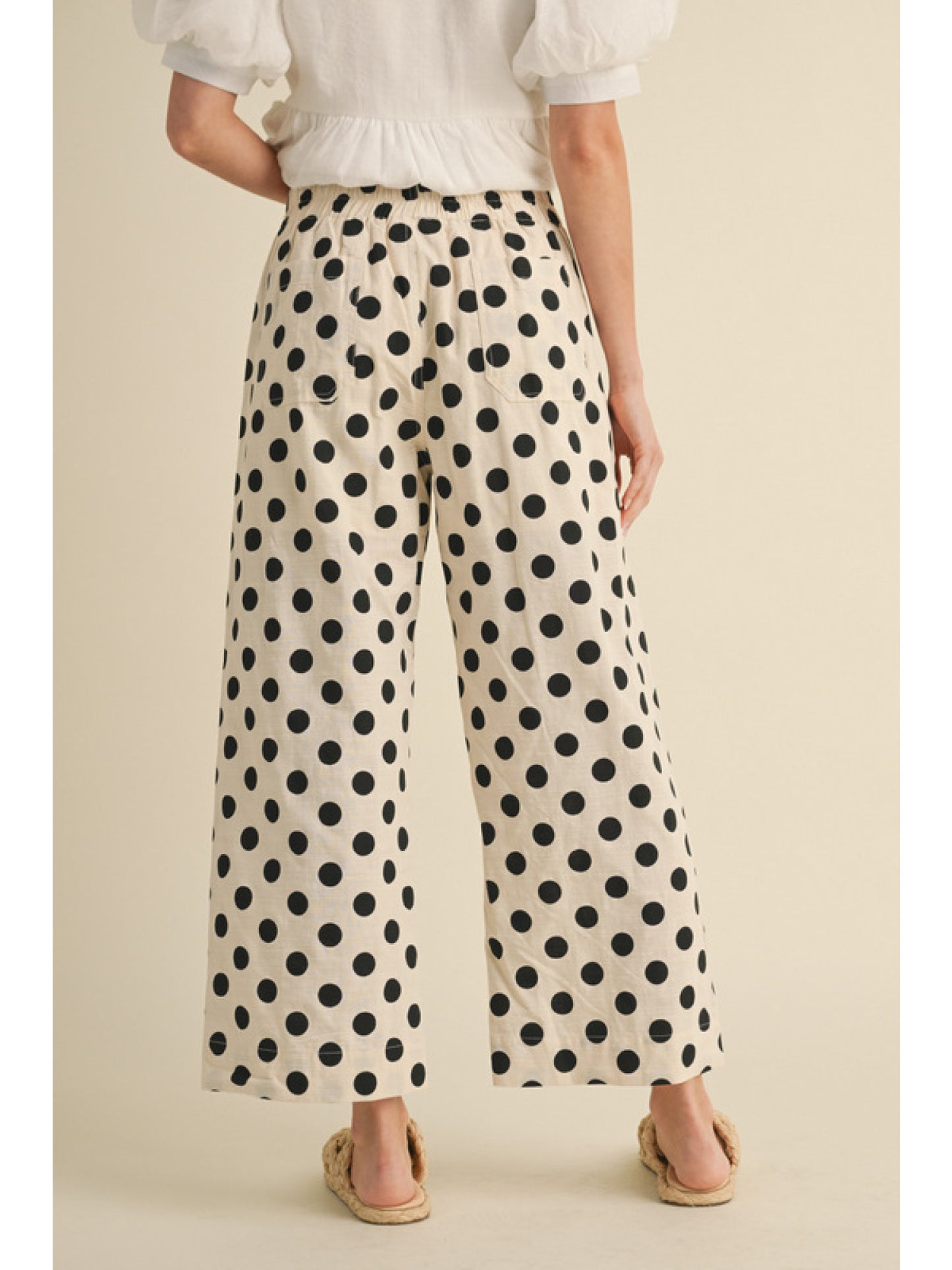 Black Polka Dot Print Pants by Jodifl