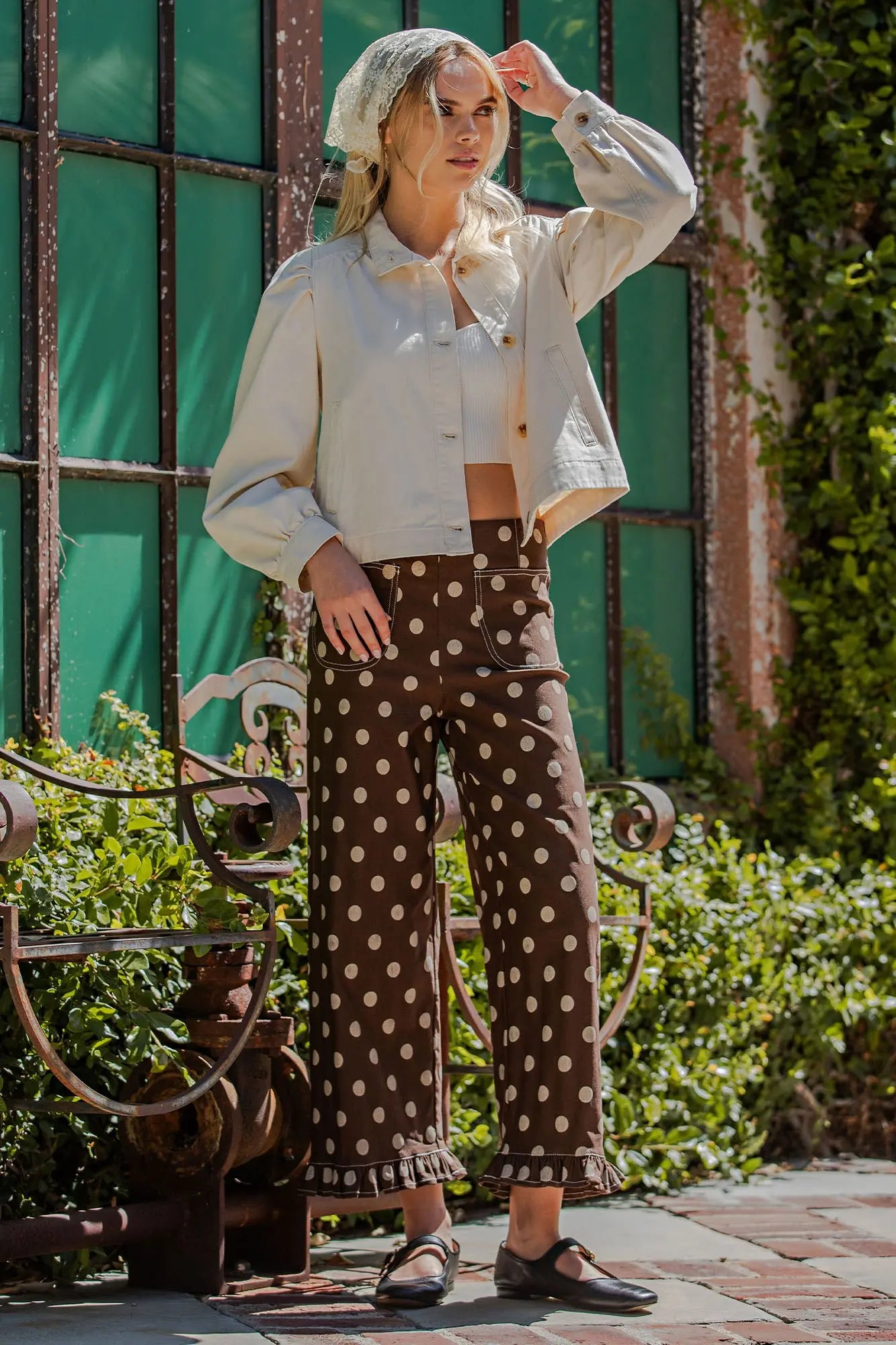 Polka Dot Ruffle Pants