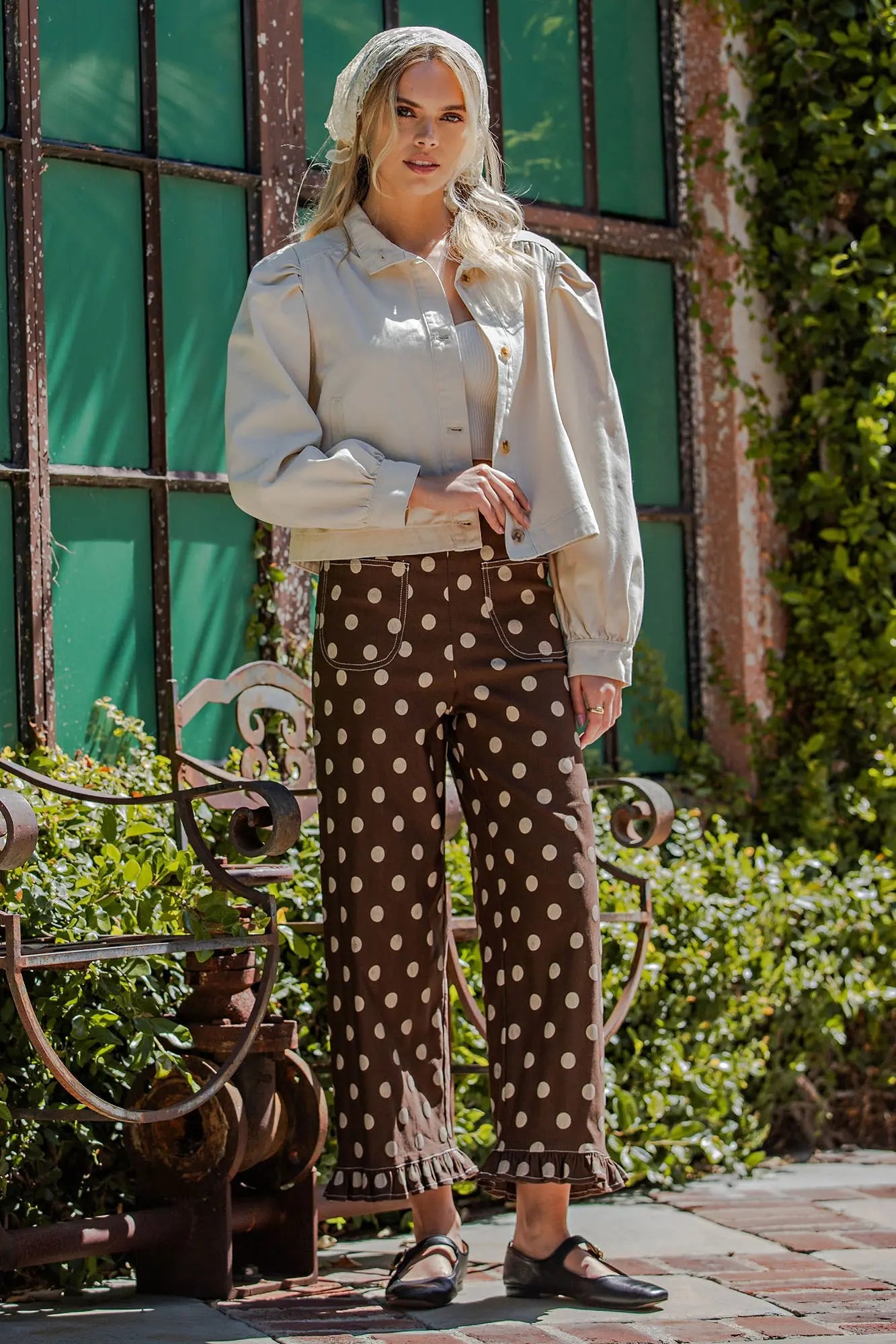 Polka Dot Ruffle Pants