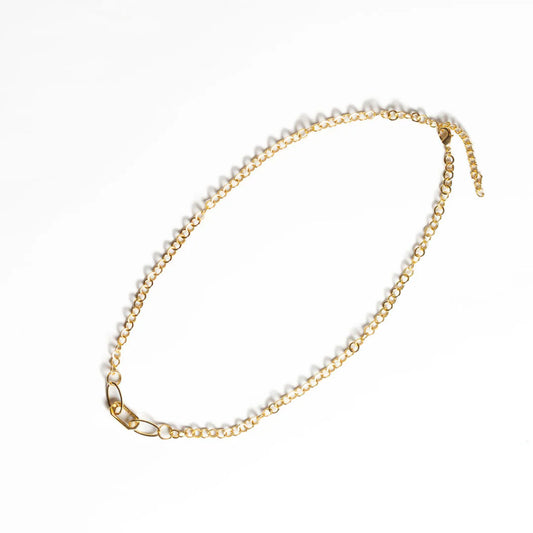 Gold Circle Chain with Charm Enclosure