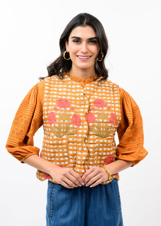 Quilted Scalloped Vest
