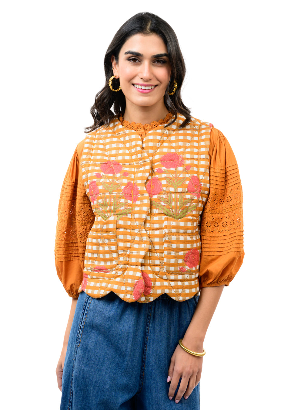 Quilted Scalloped Vest