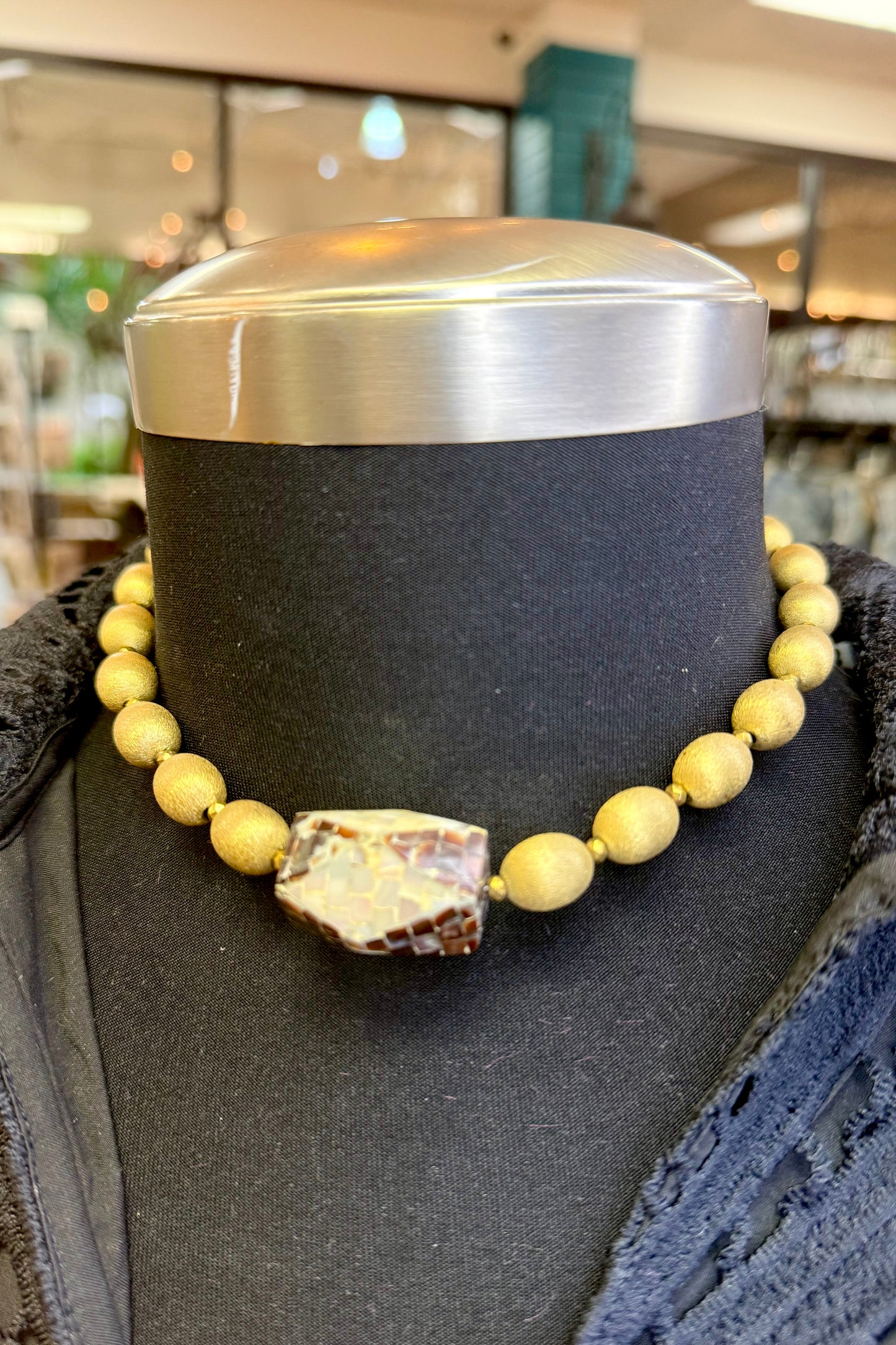 1950's Gold Bead Necklace by Made in the Deep South