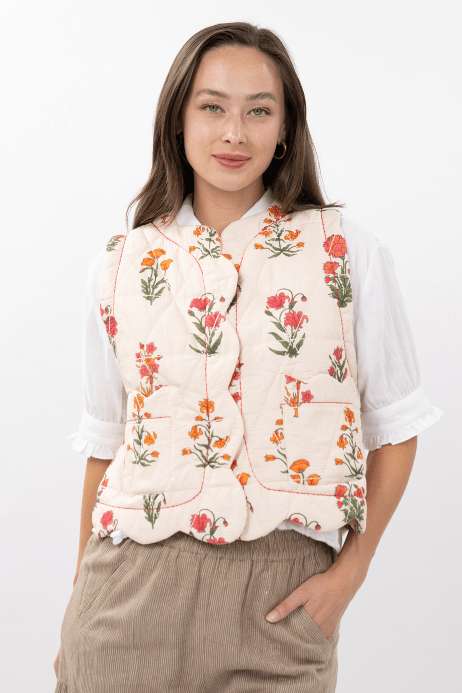 Quilted Scallop Vest