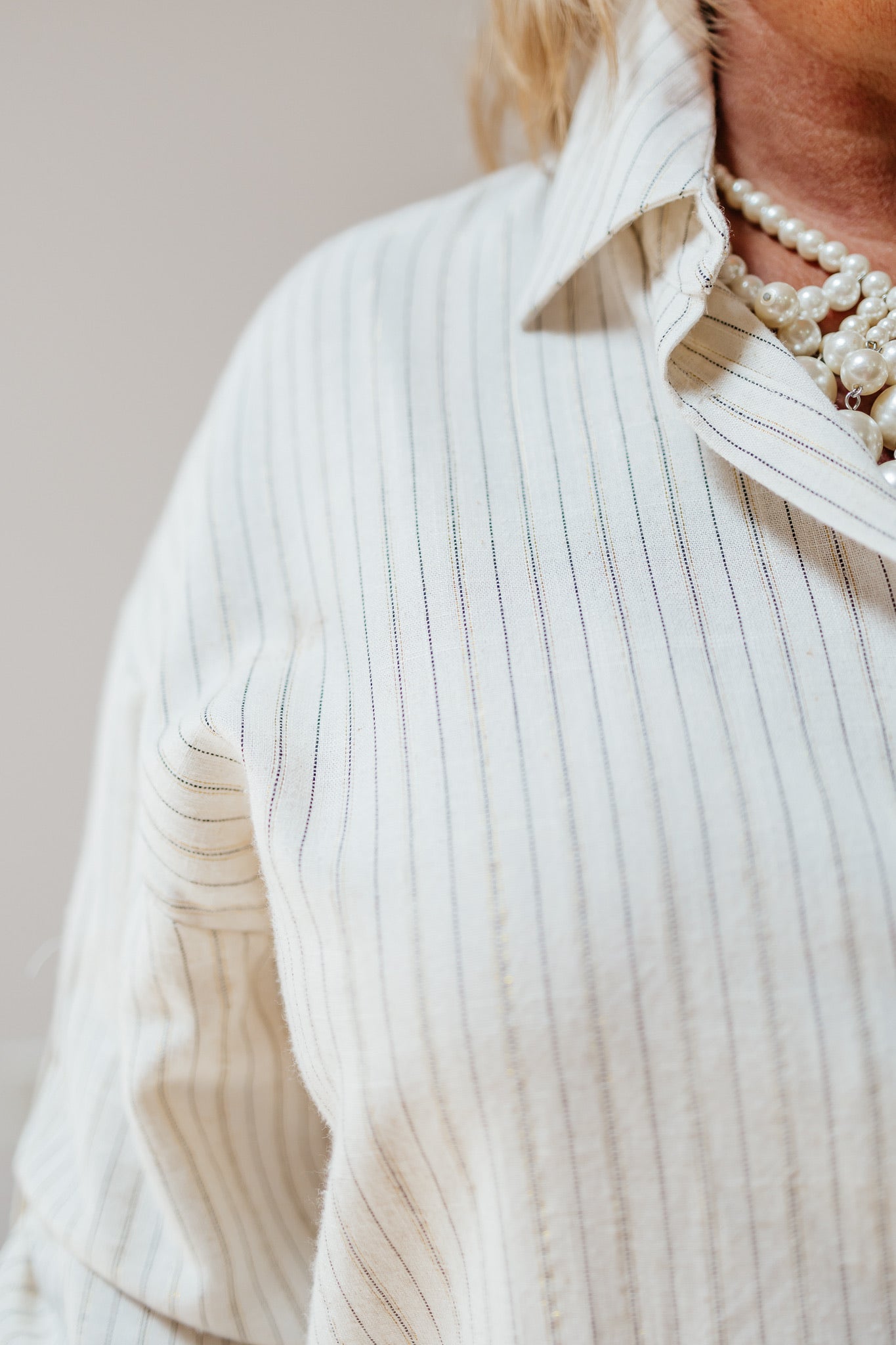Cream PinStriped Set
