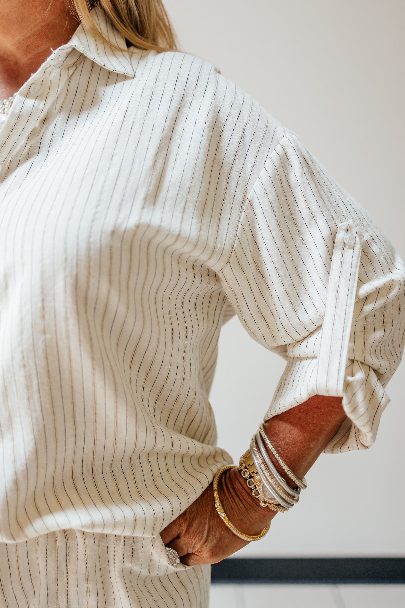 Cream PinStriped Set