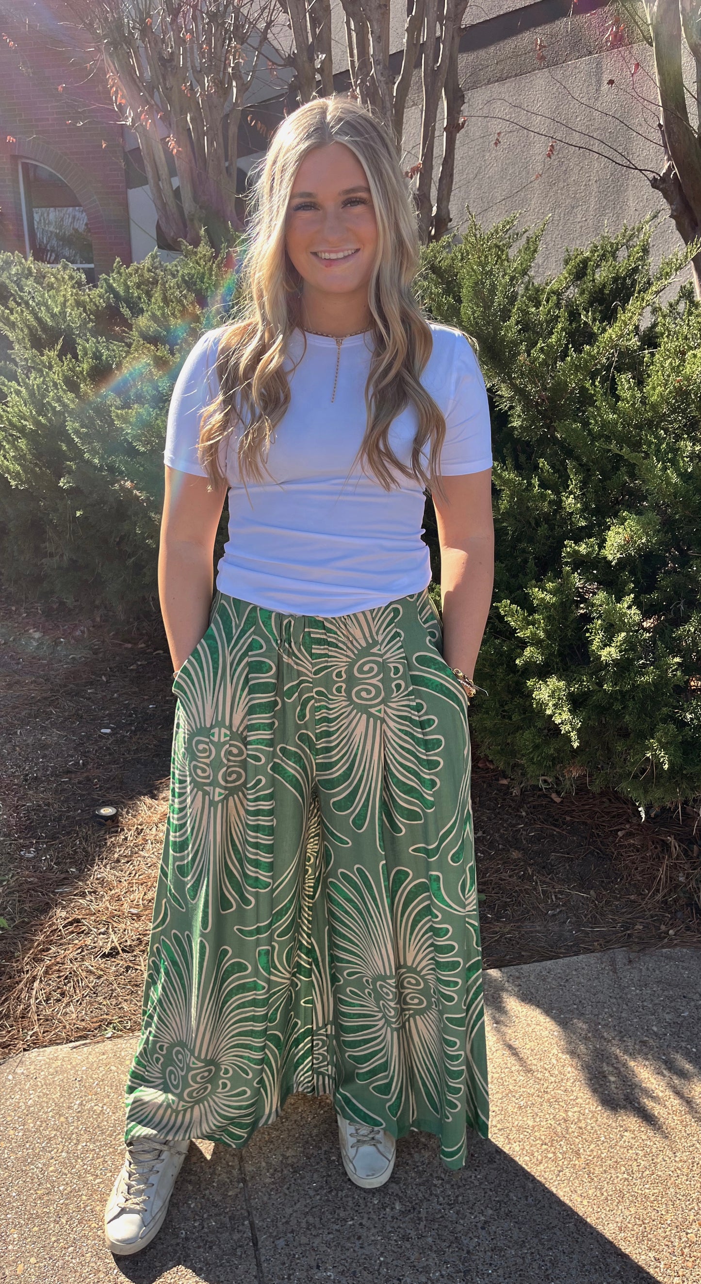 Tropical Wide Leg Pants