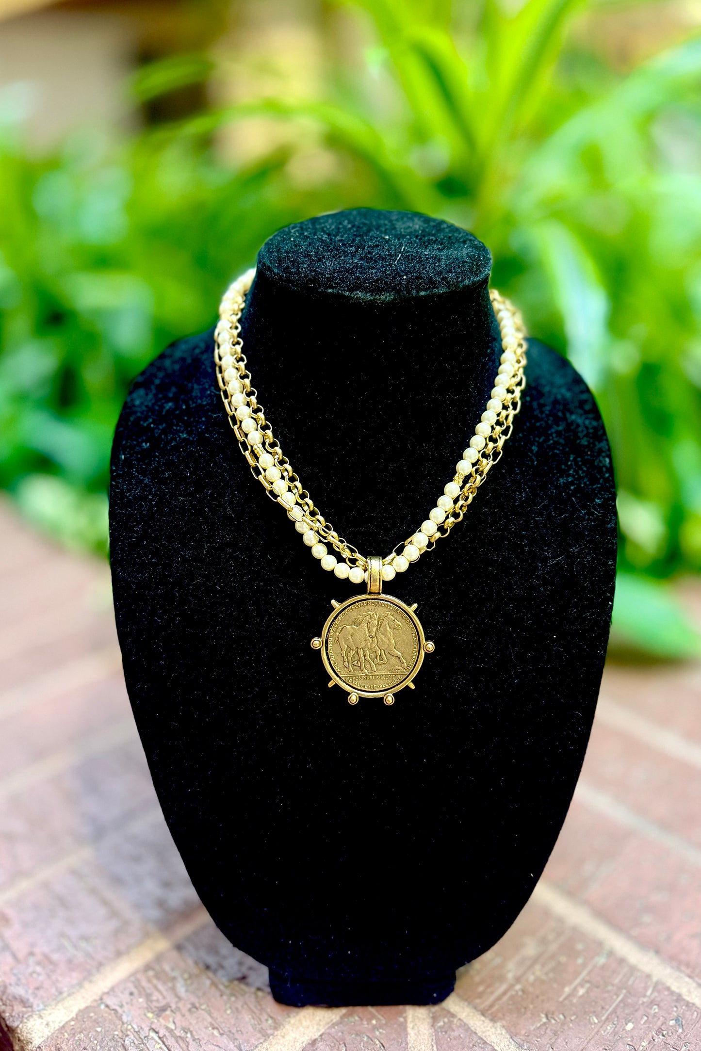 Horses and Pearls Necklace by Yochi