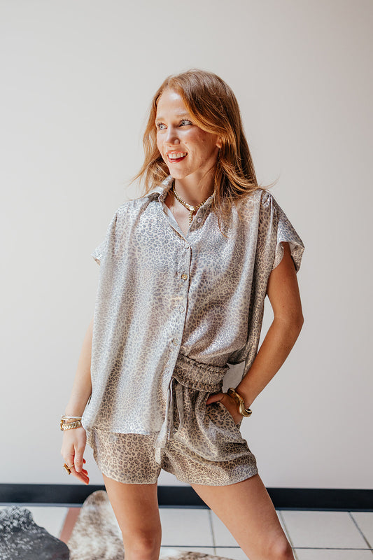 Platinum Metallic Leopard Set