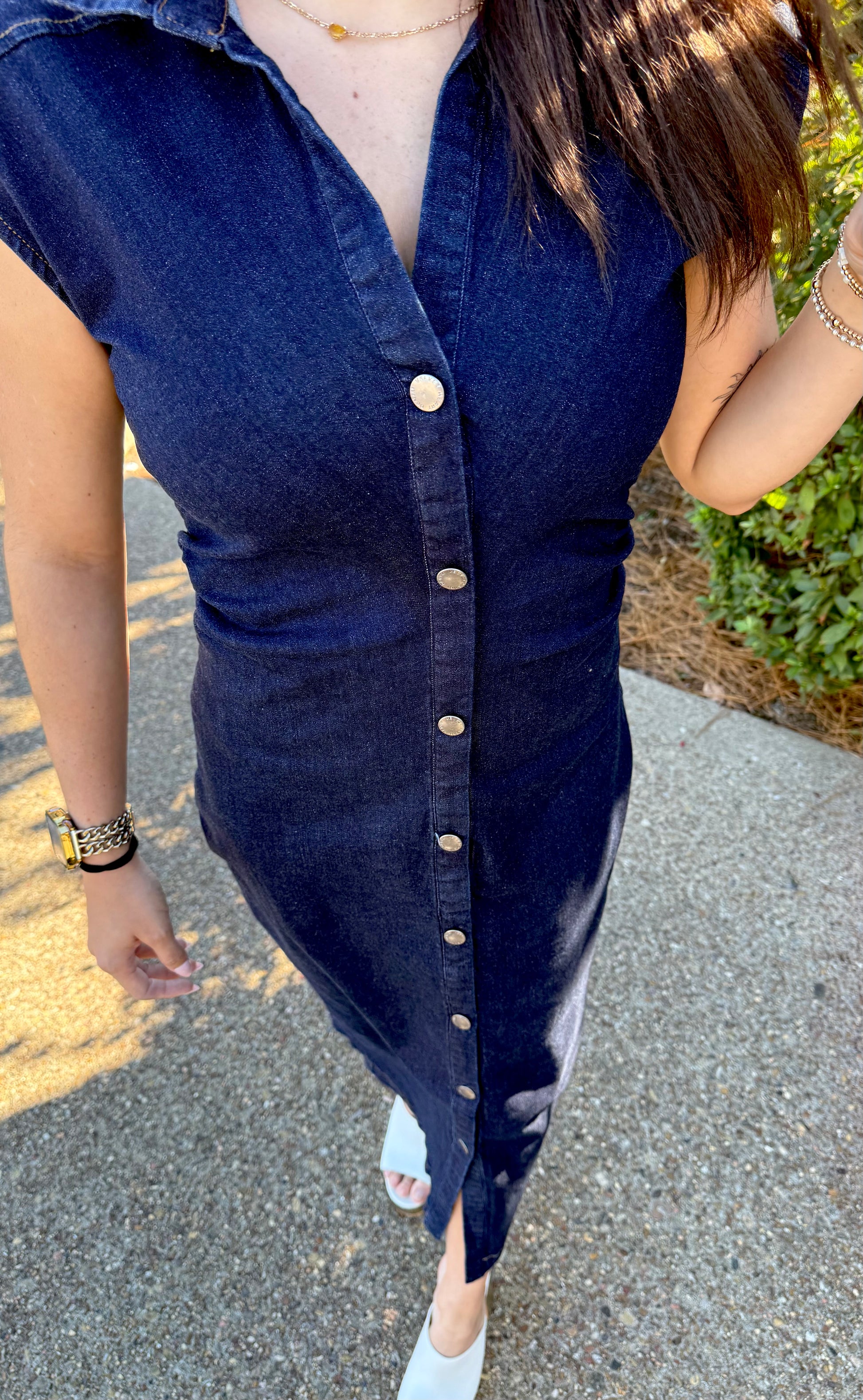 Dark Denim Long Dress by Velvet Heart Large Dark Denim Long Dress by Velvet Heart Large