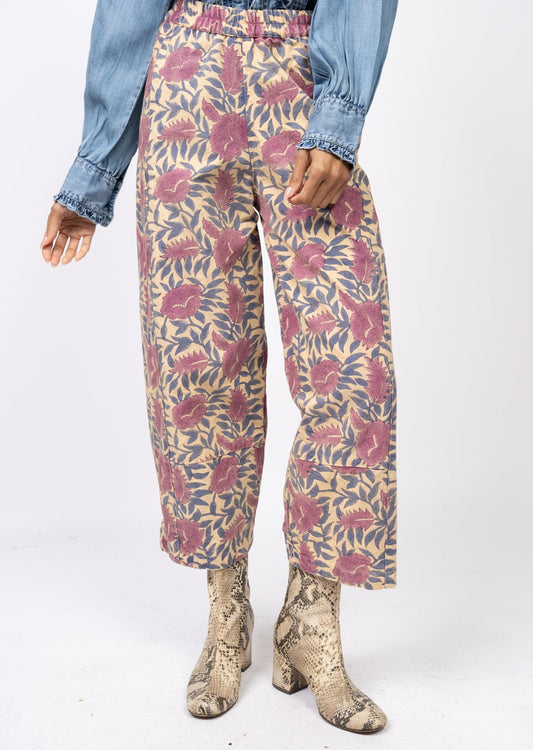 Floral Pull-on Barrel Pants