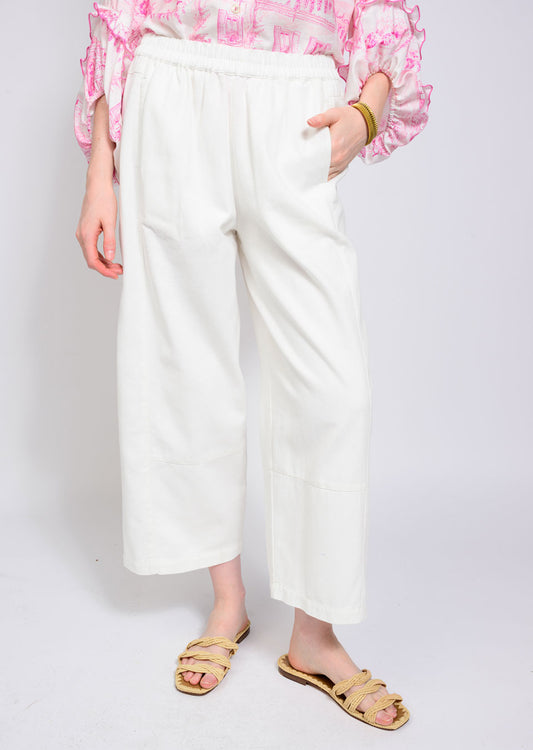White Denim Swing Pant Set