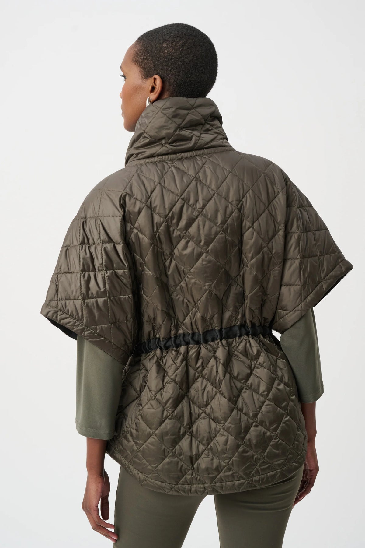 Charcoal Avocado Quilted Vest by Joseph Ribkoff