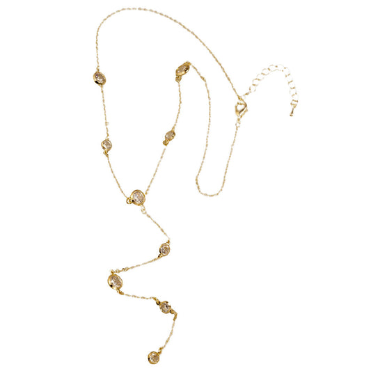 Gold CZ "Y" Necklace