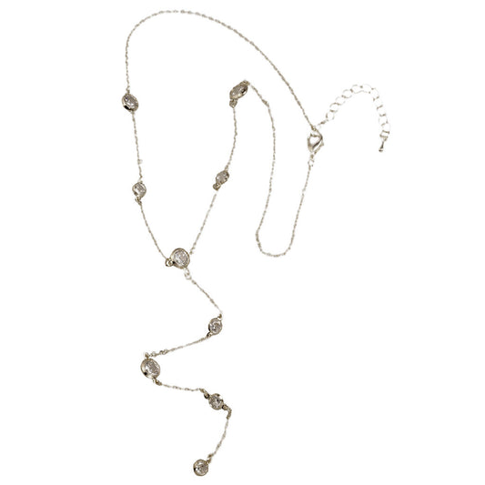Silver CZ "Y" Necklace