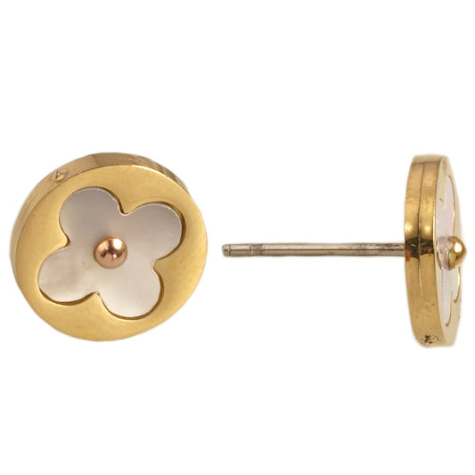 Gold Post Earring with Mother of Pearl Clover