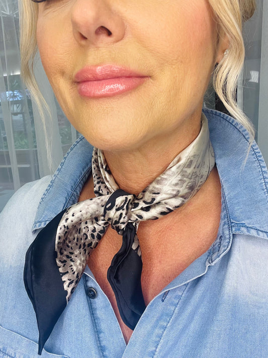 20" Crocodile Charmeuse Silk Scarf