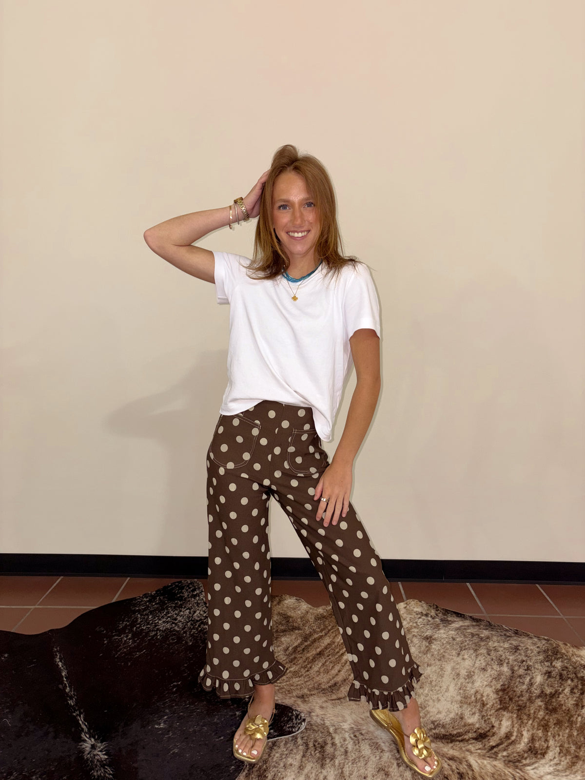 Polka Dot Ruffle Pants