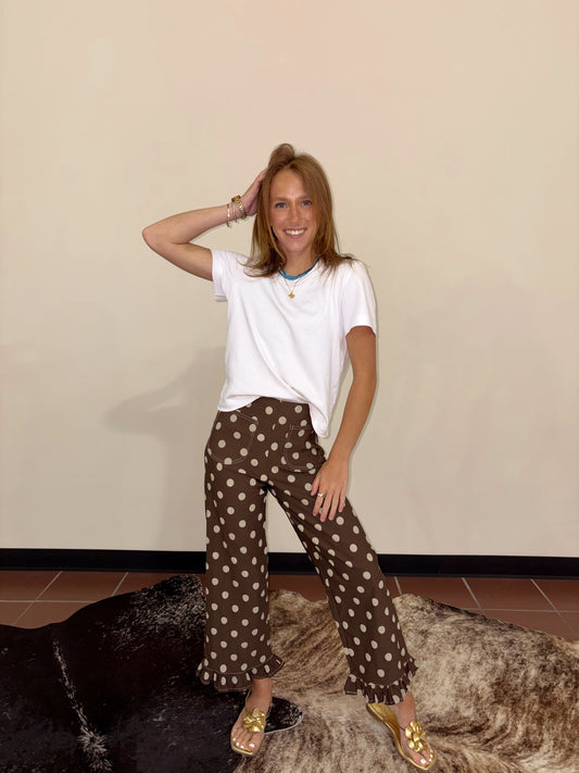Polka Dot Ruffle Pants