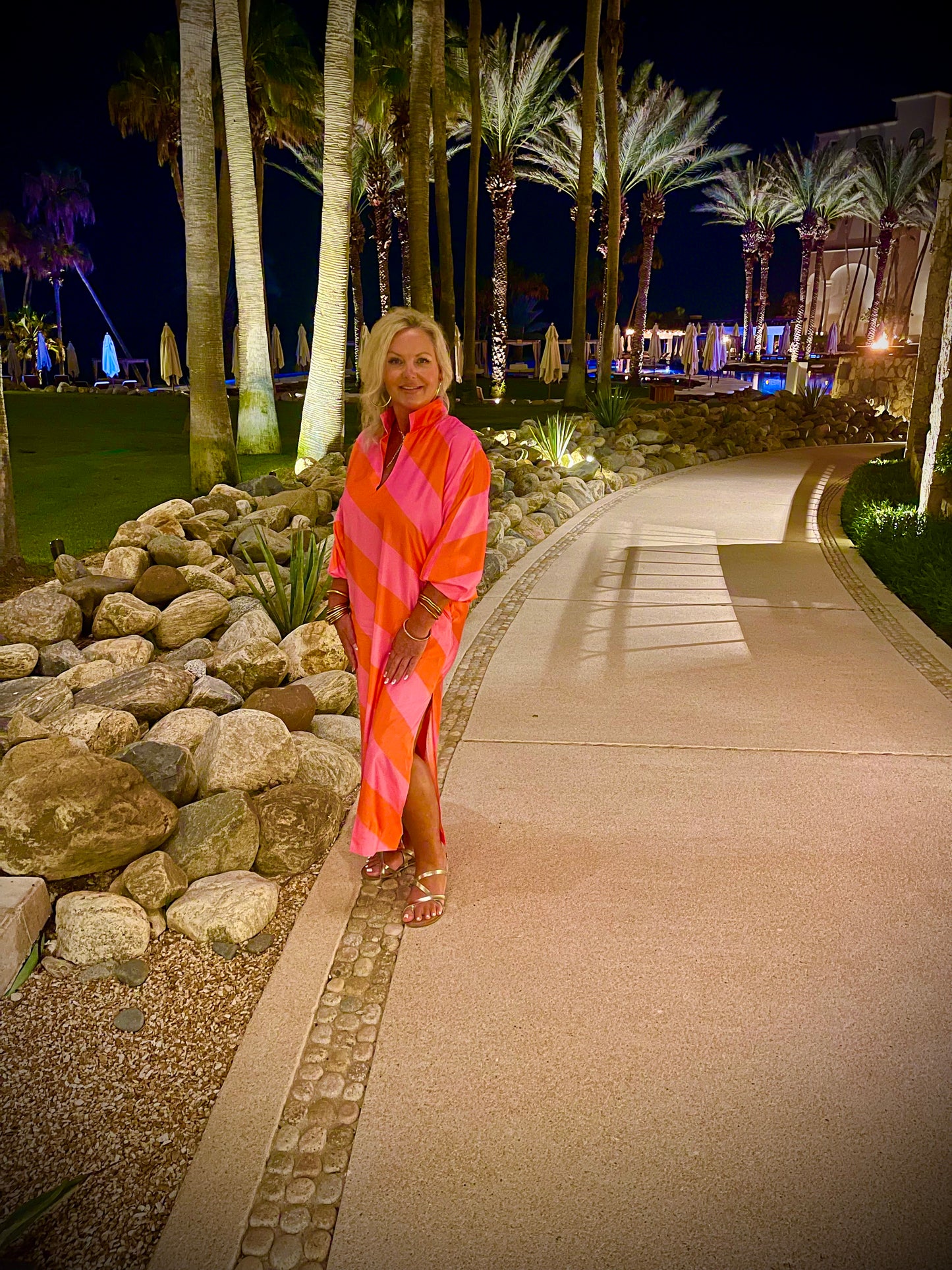 Pink & Orange Caftan Dress