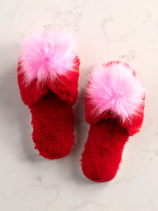 Amor Holiday Slippers, Red