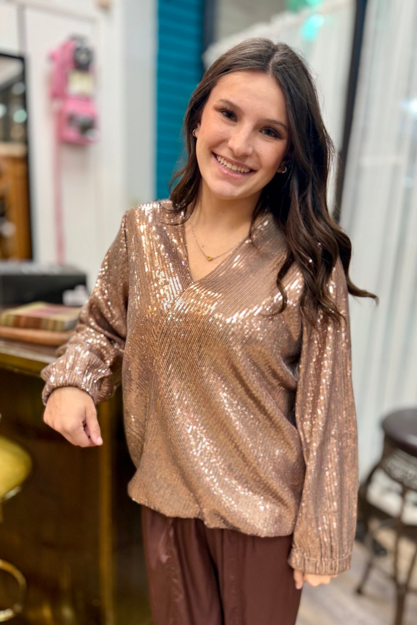 Jannis Sequin Wrap Top by Joh