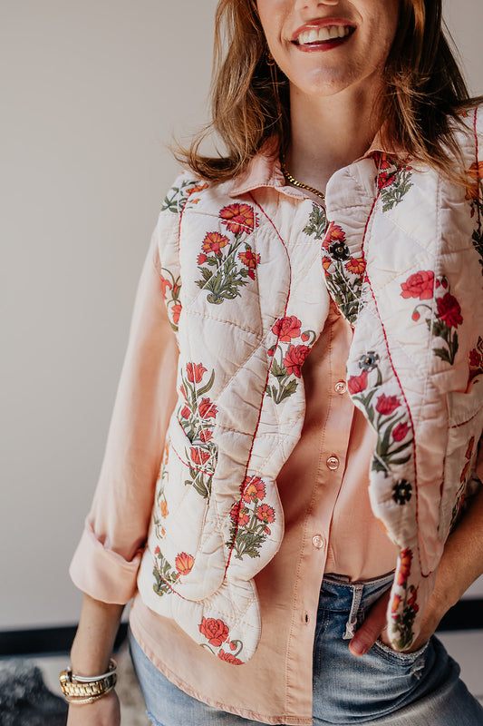 Quilted Scallop Vest